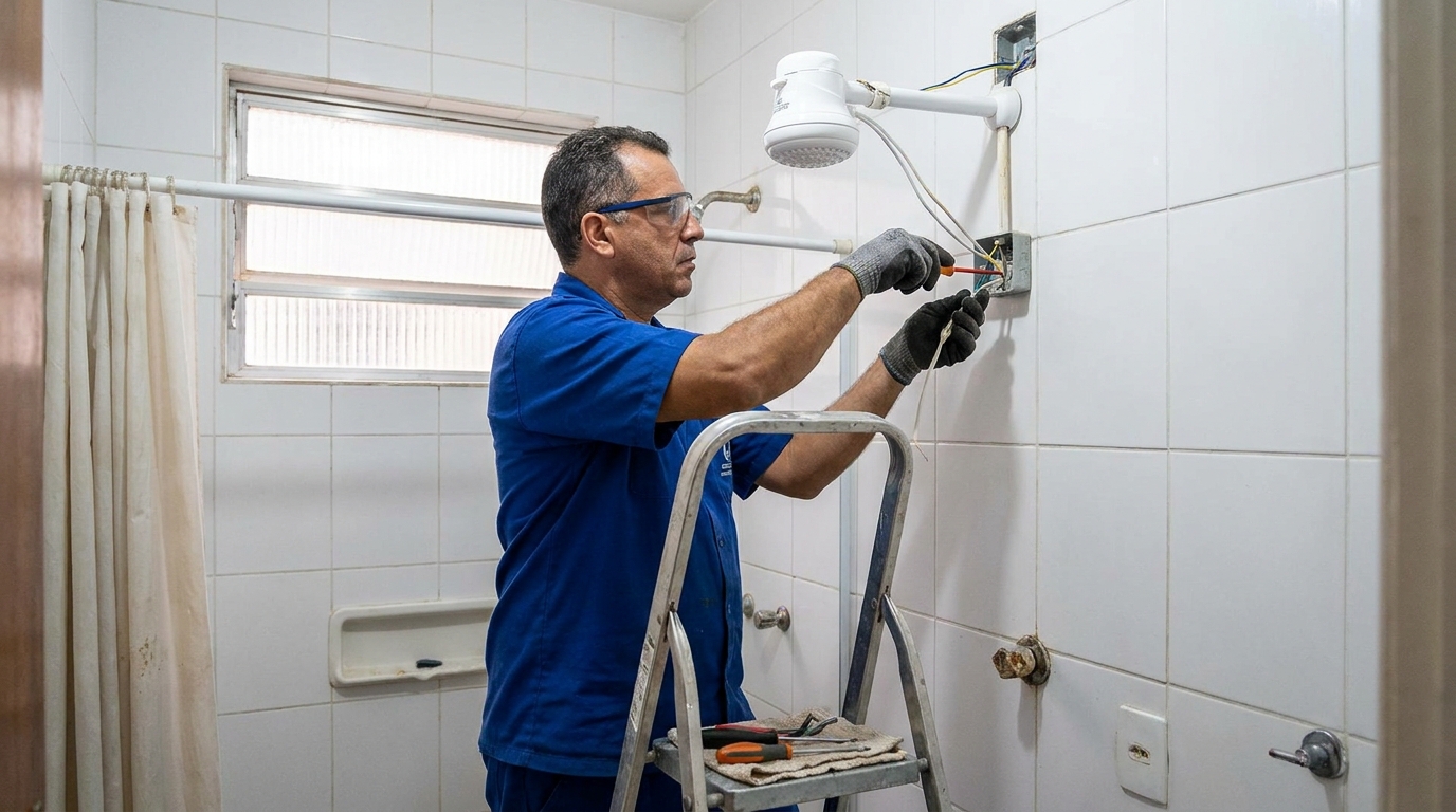 Instalacao de chuveiro eletrico em Praia Grande‑SP