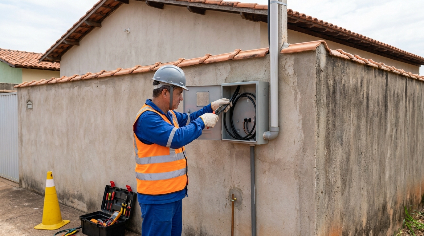 Instalacao de padrao de energia profissional em Praia Grande‑SP
