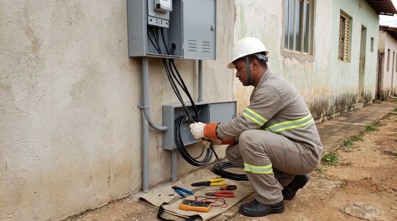 Troca de padrao de energia em Praia Grande‑SP